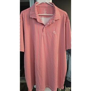 RHOBACK Golfcore Mens XXL Red White Georgia State Print Performance Golf Polo